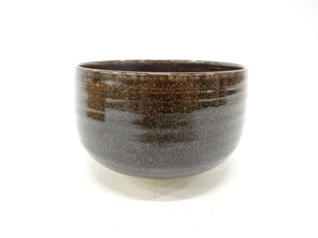JAPANESE TEA CEREMONY / TEA BOWL CHAWAN / BLACK GLAZE / ARTISAN WORK